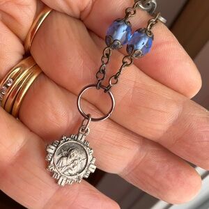 Repurposed Religious medal necklace